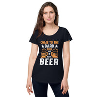 Load image into Gallery viewer, Come to the darkside, we have beer. Women’s round neck tee
