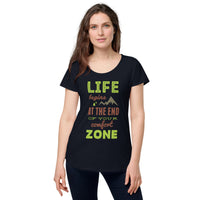Load image into Gallery viewer, Life begins at the end of your comfort zone, Women’s round neck tee
