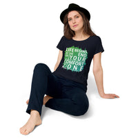 Load image into Gallery viewer, Life begins at the end of your comfort zone, Women’s round neck tee

