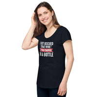 Load image into Gallery viewer, I just rescued some wine. It was trapped in a bottle. Women’s round neck tee
