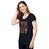 Load image into Gallery viewer, Coffee, all the goodness of life in a cup, Women’s round neck tee

