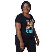 Load image into Gallery viewer, Jobs fill your pockets. Adventures fill your soul. Women’s round neck tee
