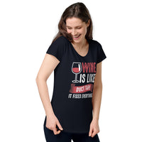 Load image into Gallery viewer, Wine is like duct tape, it fixes everything, Women’s round neck tee
