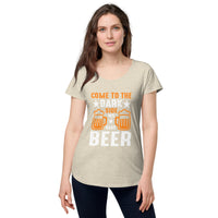 Load image into Gallery viewer, Come to the darkside, we have beer. Women’s round neck tee
