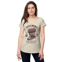 Load image into Gallery viewer, Coffee brewed, Women’s round neck tee
