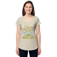 Load image into Gallery viewer, I learn something every time I go into the mountains, Women’s round neck tee
