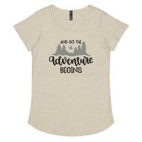Load image into Gallery viewer, And so the adventure begins, Women’s round neck tee
