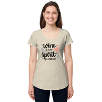 Load image into Gallery viewer, Wine is my spirit animal, Women’s round neck tee

