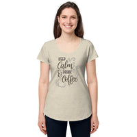 Load image into Gallery viewer, Keep calm and drink coffee, Women’s round neck tee
