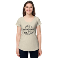 Load image into Gallery viewer, Coffee, mountains &amp; adventure, Women’s round neck tee
