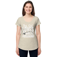 Load image into Gallery viewer, This girl loves fishing with her husband, Women’s round neck tee
