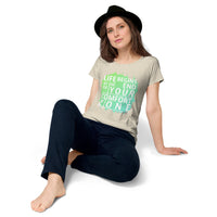 Load image into Gallery viewer, Life begins at the end of your comfort zone, Women’s round neck tee

