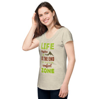 Load image into Gallery viewer, Life begins at the end of your comfort zone, Women’s round neck tee

