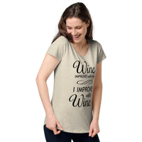 Load image into Gallery viewer, Wine improves with age, I improve with wine, Women’s round neck tee
