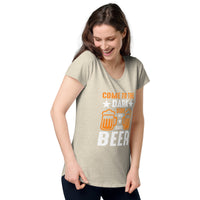 Load image into Gallery viewer, Come to the darkside, we have beer. Women’s round neck tee
