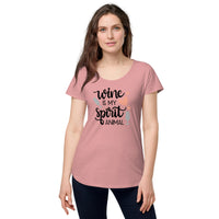 Load image into Gallery viewer, Wine is my spirit animal, Women’s round neck tee
