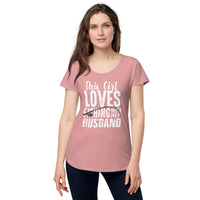Load image into Gallery viewer, This girl loves fishing with her husband, Women’s round neck tee

