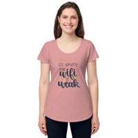 Load image into Gallery viewer, Go where the Wi-Fi is weak, Women’s round neck tee
