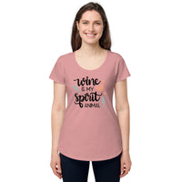 Load image into Gallery viewer, Wine is my spirit animal, Women’s round neck tee
