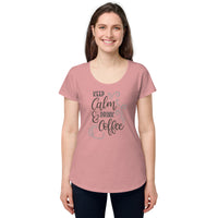 Load image into Gallery viewer, Keep calm and drink coffee, Women’s round neck tee
