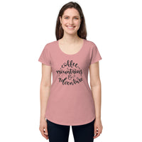 Load image into Gallery viewer, Coffee, mountains &amp; adventure, Women’s round neck tee
