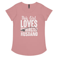 Load image into Gallery viewer, This girl loves fishing with her husband, Women’s round neck tee
