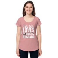 Load image into Gallery viewer, This girl loves fishing with her husband, Women’s round neck tee
