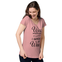 Load image into Gallery viewer, Wine improves with age, I improve with wine, Women’s round neck tee
