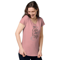 Load image into Gallery viewer, Keep calm and drink coffee, Women’s round neck tee
