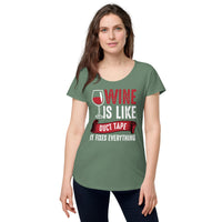 Load image into Gallery viewer, Wine is like duct tape, it fixes everything, Women’s round neck tee
