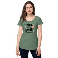 Load image into Gallery viewer, Wine is my spirit animal, Women’s round neck tee
