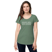 Load image into Gallery viewer, Drinks well with others. Women’s round neck tee
