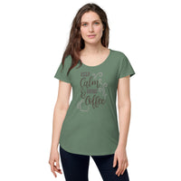 Load image into Gallery viewer, Keep calm and drink coffee, Women’s round neck tee
