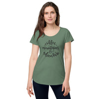Load image into Gallery viewer, Coffee, mountains &amp; adventure, Women’s round neck tee
