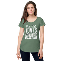 Load image into Gallery viewer, This girl loves fishing with her husband, Women’s round neck tee
