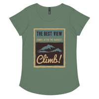 Load image into Gallery viewer, The best view comes after the hardest climb, Women’s round neck tee
