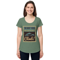 Load image into Gallery viewer, The best view comes after the hardest climb, Women’s round neck tee
