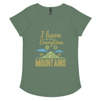 Load image into Gallery viewer, I learn something every time I go into the mountains, Women’s round neck tee

