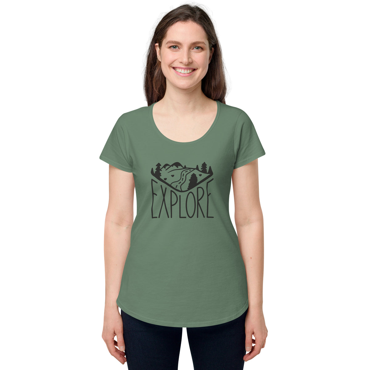 Explore, Women’s round neck tee