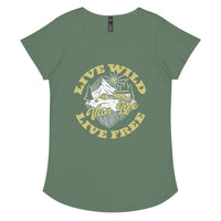 Load image into Gallery viewer, Live wild, live free, Women’s round neck tee
