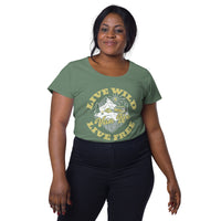 Load image into Gallery viewer, Live wild, live free, Women’s round neck tee

