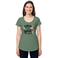 Load image into Gallery viewer, Wine is my spirit animal, Women’s round neck tee
