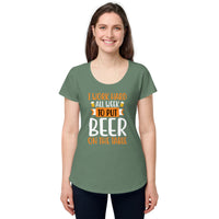 Load image into Gallery viewer, I work hard all week to put beer on the table, Women’s round neck tee
