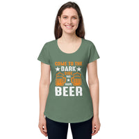 Load image into Gallery viewer, Come to the darkside, we have beer. Women’s round neck tee
