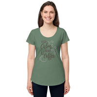 Load image into Gallery viewer, Keep calm and drink coffee, Women’s round neck tee
