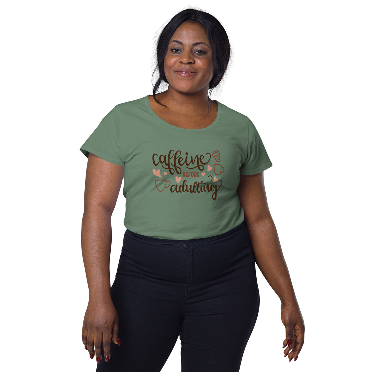 Caffeine before adulting, Women’s round neck tee