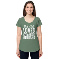 Load image into Gallery viewer, This girl loves fishing with her husband, Women’s round neck tee
