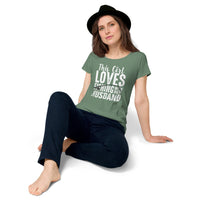 Load image into Gallery viewer, This girl loves fishing with her husband, Women’s round neck tee

