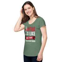 Load image into Gallery viewer, Wine is like duct tape, it fixes everything, Women’s round neck tee
