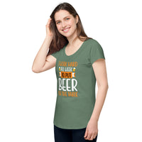 Load image into Gallery viewer, I work hard all week to put beer on the table, Women’s round neck tee
